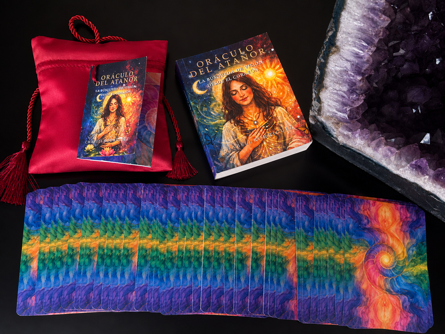 Oráculo del Atanor con libro guía, mazo de cartas y bolsa de tela