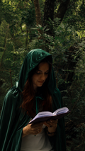 Capa con Capucha Madre Tierra · Virgen María — Verde